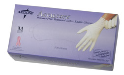 Accucare Latex Exam Gloves by Medline - Large