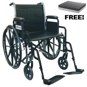 Drive Medical Silver Sport 2 Wheelchair - 18" with Desk Arms and Elevating Legrests
