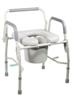 Drive Medical Steel Drop Arm Bedside Commode with Padded Seat & Arms