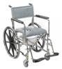 Drive Medical Stainless Steel Rehab Shower Commode with Front Locking Casters