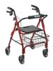 Drive Medical Deluxe Aluminum Rollator (Red)