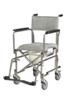 Drive Medical Stainless Steel Rehab Shower Commode - 5" Casters